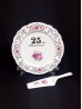 25th Anniversary Cake Plate W/ Server (French) With Gift Box